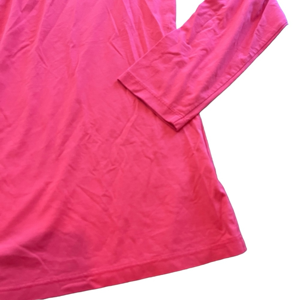 LL BEAN Women’s Large Red Coral Long Sleeve Basic Everyday Shirt Blouse‎ Solid - Picture 2 of 8